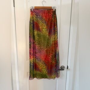 Multicolor Leopard Jacquard mesh Skirt